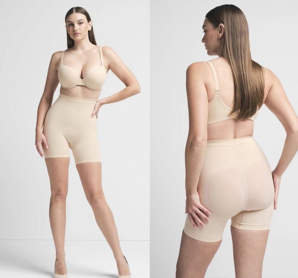 Nwt SKIMS Body Hip Shaping Hip Thigh Shorts Size L Sand